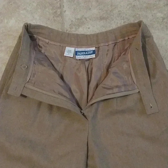 Pendleton Womens 100% Virgin Wool 12” High Rise Pants Tan Size 8 - Picture 6 of 6